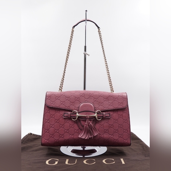 BZ14 💚 GUCCI Guccissima Emily Chain Shoulder Bag - Picture 1 of 13